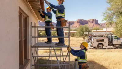 Plumber repairing a pipe in Flagstaff, AZ for local plumbing repair service