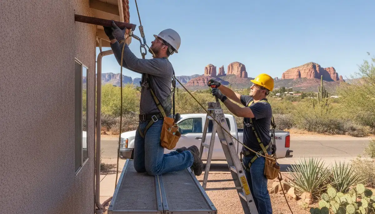 Flagstaff, AZ plumber repairing a leaking pipe for residential plumbing service