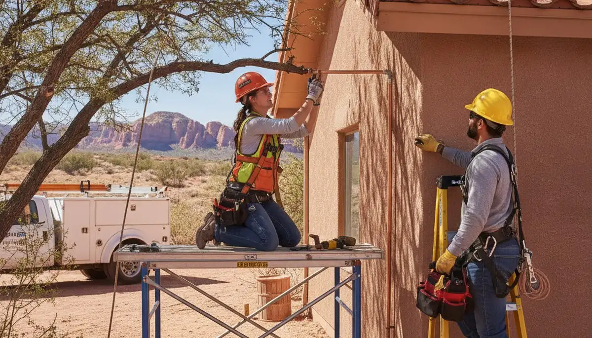 Flagstaff, AZ plumber repairing a plumbing leak for a local residential service call