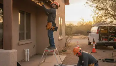 Plumber repairing plumbing in Flagstaff, AZ for residential service call