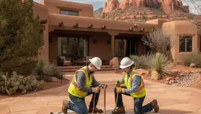 Professional Flagstaff, AZ plumber repairing a plumbing system for a local home service call