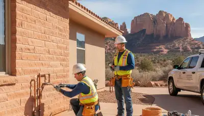 Flagstaff, AZ plumber repairing residential plumbing for a local plumbing repair service
