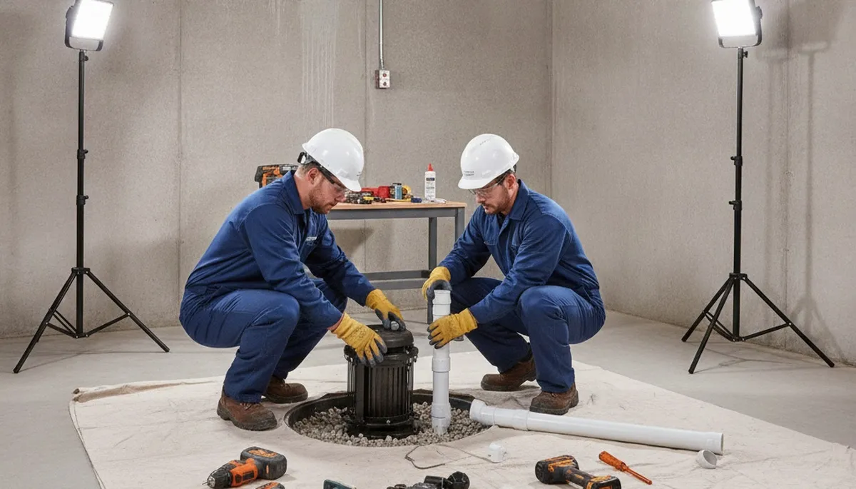 Sump pump installation in Flagstaff, AZ to protect homes from snowmelt and runoff